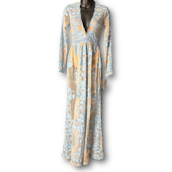 Free People x For Love & Lemons Temecula Maxi Lace Dress  $298 - Picture 1 of 5